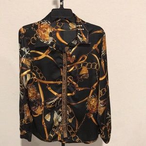 Gold and black chain blouse
